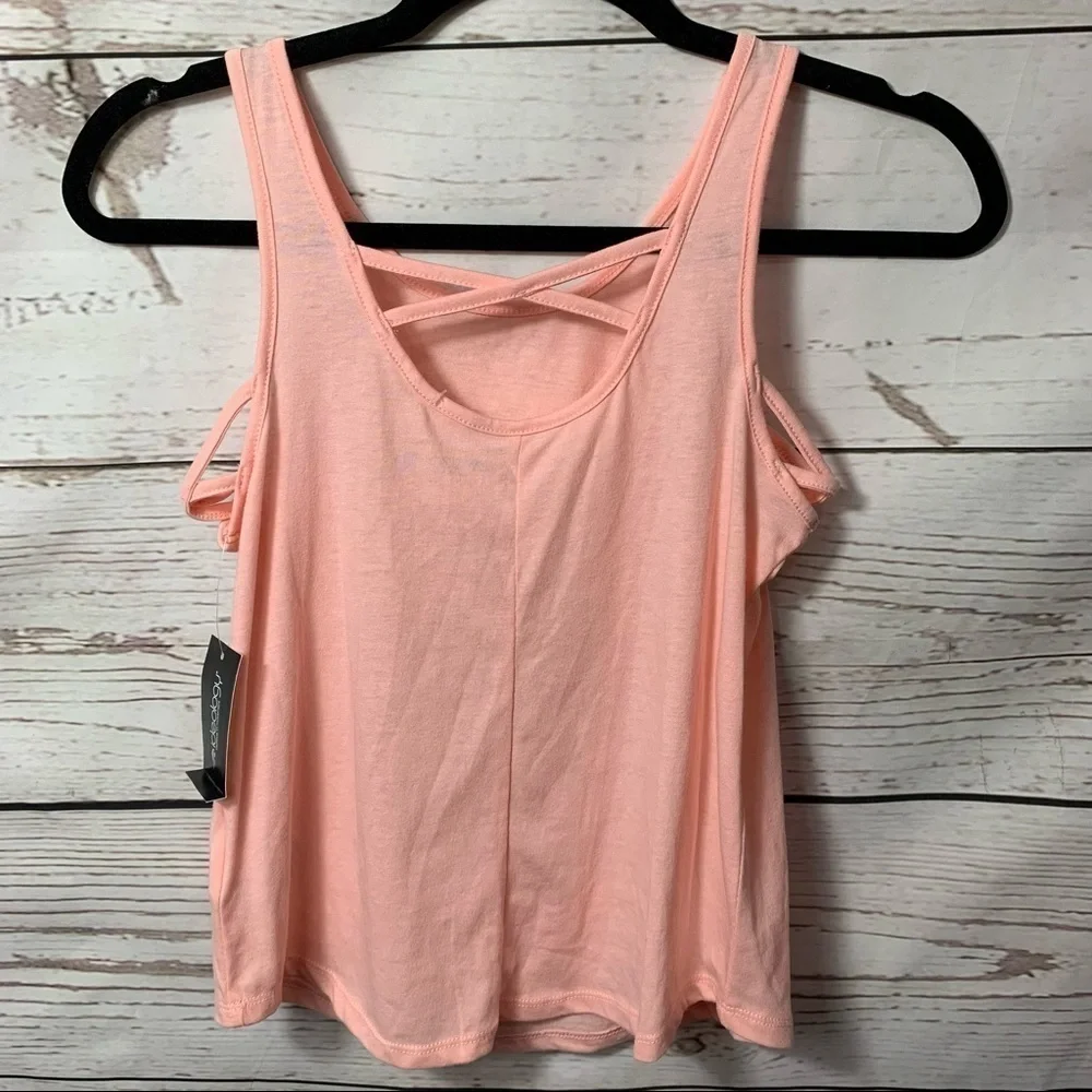 Nwt Ideology Big Girls Graphic Strappy-Back Tank Top, Satin Pink
